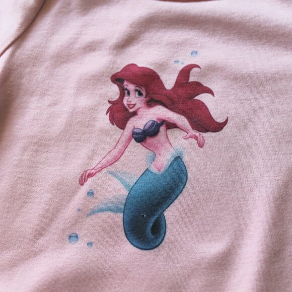 Onesie Disney Ariel Little Mermaid baby girl long sleeve 100% cotton pink new - Picture 6 of 12